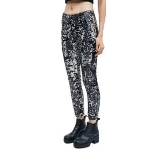 URBAN OUTFITTERS silver sequin ankle skinny pants eras‎ tour L